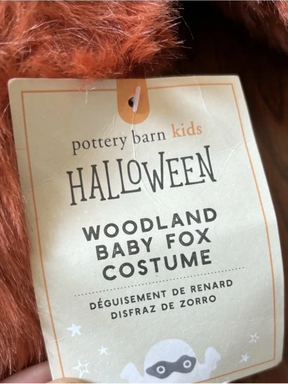 NEW Pottery Barn Kids Plush Fox Costume Rust Orange  White 0-6 MONTHS NWT - Picture 8 of 15